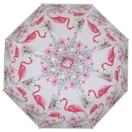 Kids Dome 8-Panel Umbrella Pink White Open